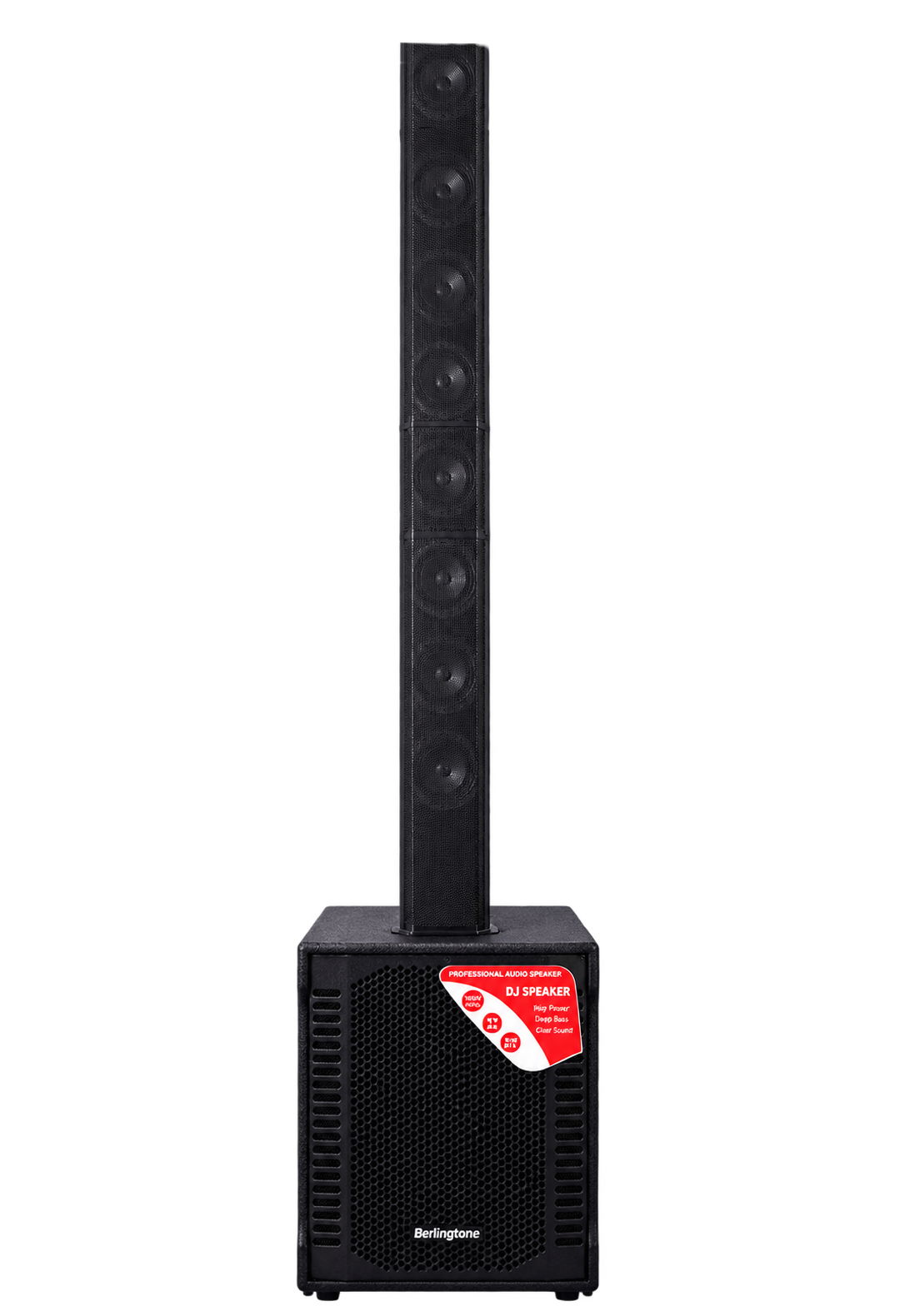 Portable Column PA System, 12" Powered Subwoofer, Built-in DSP, with 8x3 full rang speaker TWS Bluetooth - Image 2